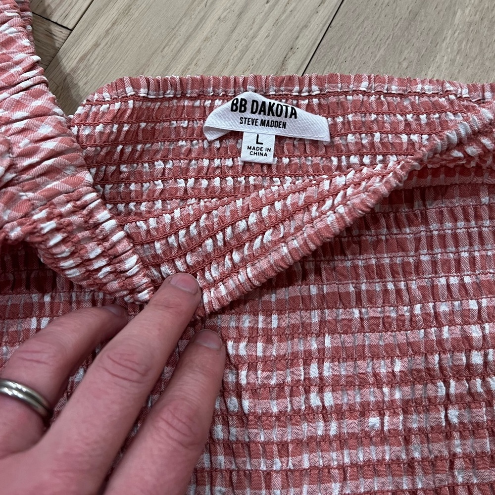 BB Dakota Pink & White Gingham Crop Top - Picture 2 of 8